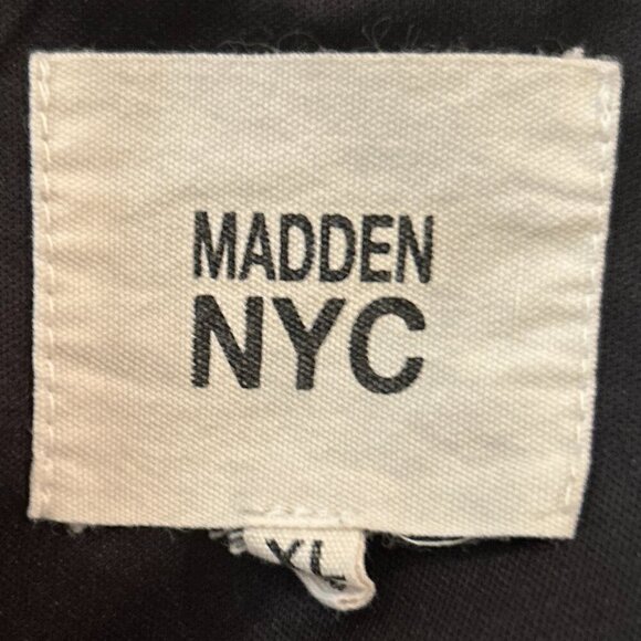 Madden SZ XL Black waisted cropped zip front jacket staple modern edgy - Picture 7 of 9